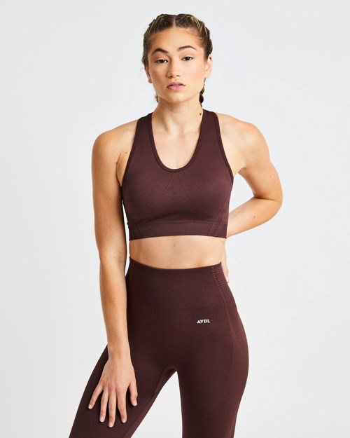 AYBL Balance V2 Seamless Sports Bra Choklad Bruna | 7091-ZVPEQ