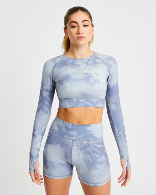 AYBL Core Long Sleeve Crop Top Grå | 3451-HJEUS