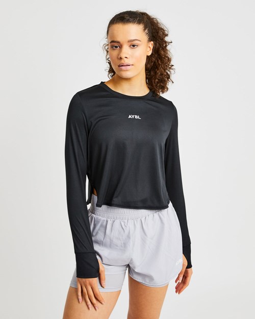 AYBL Define Long Sleeve Crop T Svarta | 1735-RZXFA