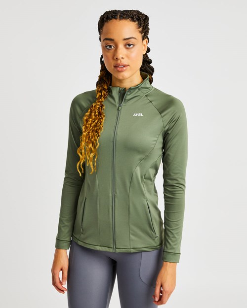 AYBL Effortless Zip Jacket Olivgröna Gröna | 4620-LYUPV