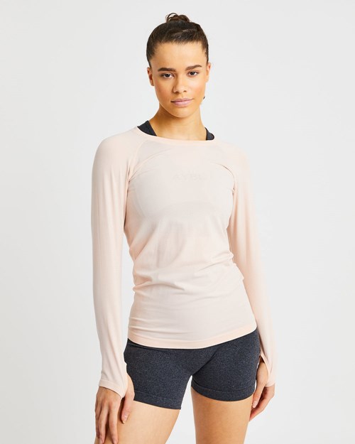 AYBL Embrace Seamless Long Sleeve T Shirt Soft Peach | 6807-HNSRA