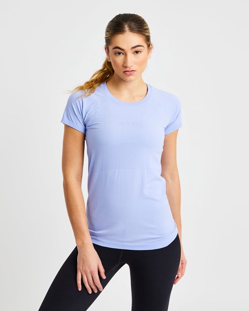 AYBL Embrace Seamless T Shirt Blå | 5036-DXCYG