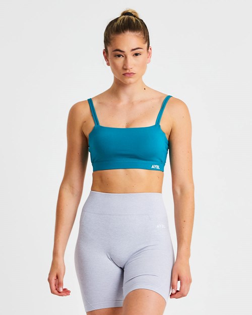 AYBL Essential Bandeau Sports Bra Teal | 7985-HAFOI