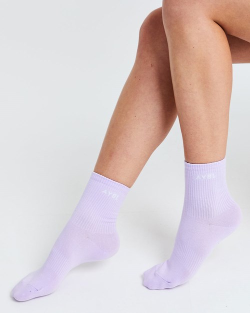 AYBL Everyday Crew Socks (3 Pack) Lila | 6014-ZIRGT