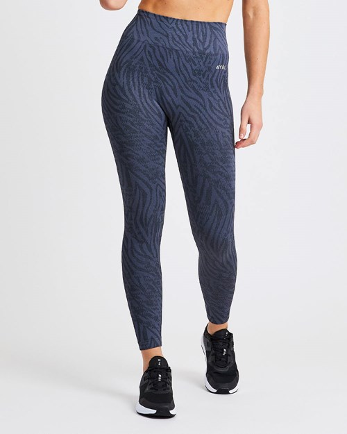 AYBL Evolve Animal Seamless Leggings Blå | 6053-PMTWZ