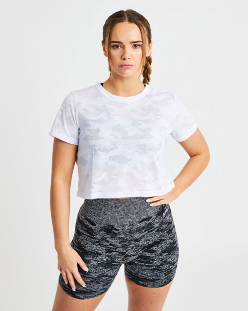 AYBL Evolve Camo Crop T Shirt Vita | 5209-HIVAC