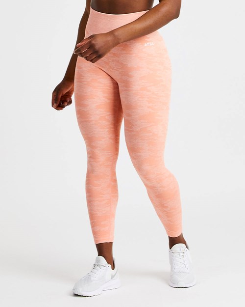 AYBL Evolve Camo Seamless Leggings Peach | 3106-NCHWT