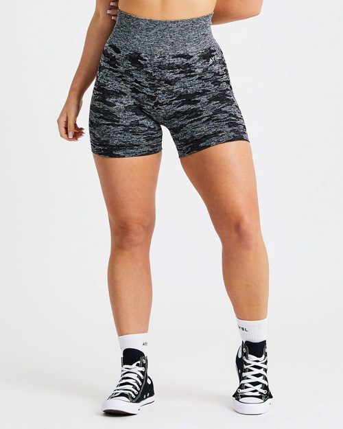 AYBL Evolve Camo Seamless Shorts Svarta | 8537-JUYNE