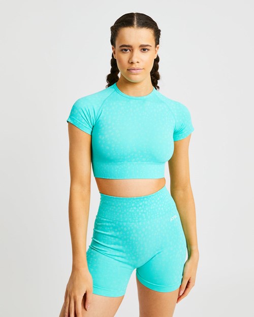 AYBL Evolve Speckle Seamless Crop Top Gröna | 3674-LPKZS