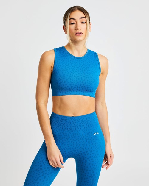 AYBL Evolve Speckle Seamless Crop Vest Blå | 5390-OBUEI