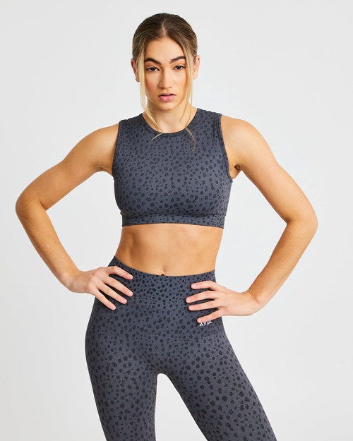 AYBL Evolve Speckle Seamless Crop Vest Charcoal | 0134-UMKSX