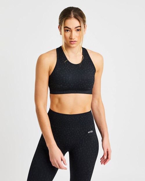 AYBL Evolve Speckle Seamless Sports Bra Svarta | 3175-EHQLY