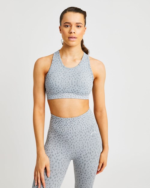 AYBL Evolve Speckle Seamless Sports Bra Ljusgrå | 7095-PHSGY