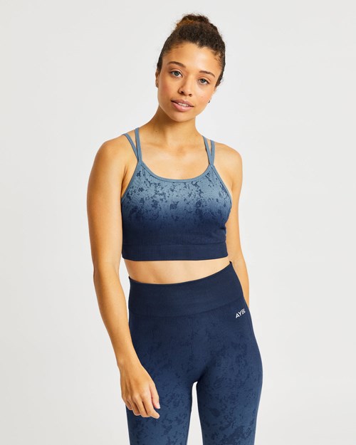 AYBL Flare Seamless Sports Bra Blå | 6084-MRJZQ