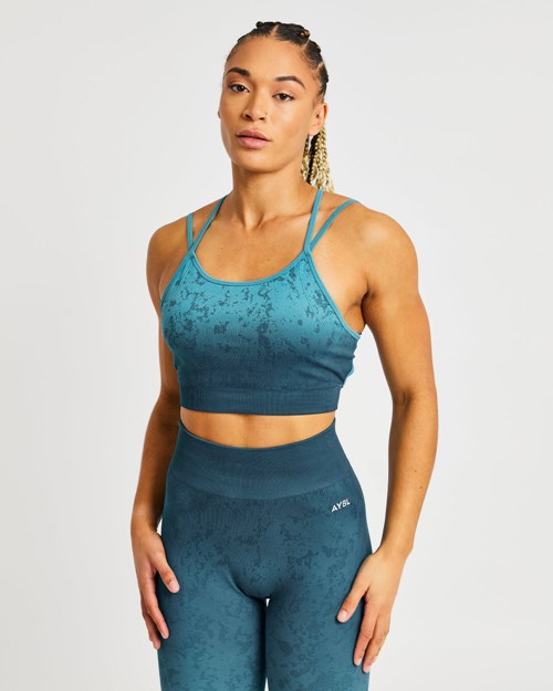 AYBL Flare Seamless Sports Bra Teal | 4726-VEMKX