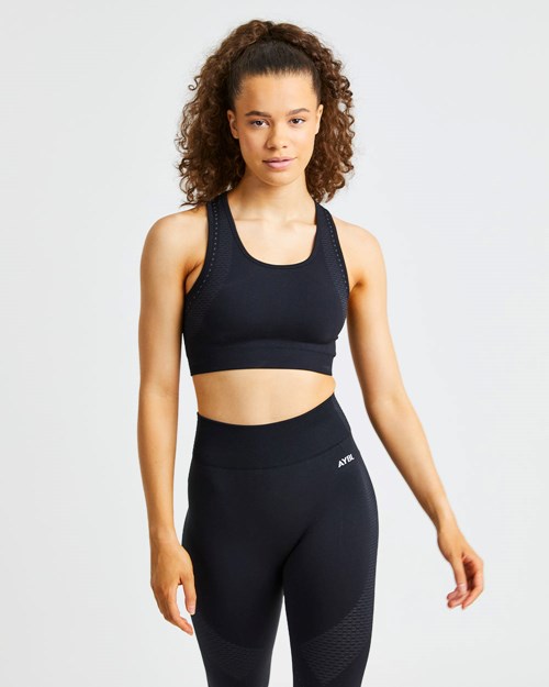 AYBL Ignite Seamless Sports Bra Svarta | 5403-PYUET