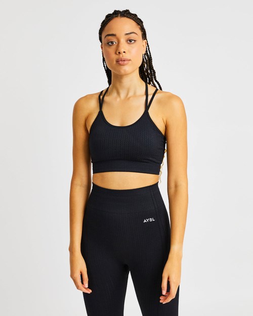 AYBL Luxe Seamless Sports Bra Svarta | 7218-ZSYTC