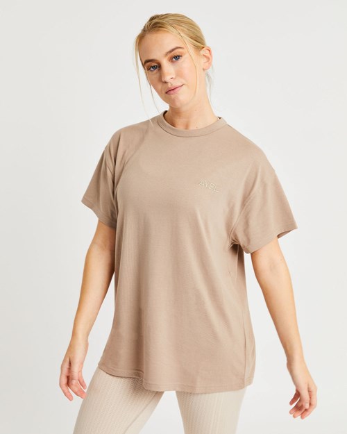 AYBL Luxe T Shirt Mocha | 1869-NWVKI