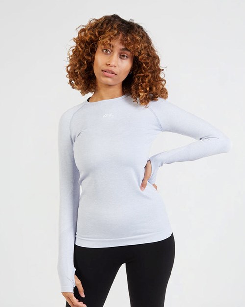 AYBL Motion Seamless Long Sleeve Top Blå | 5317-JWLRT