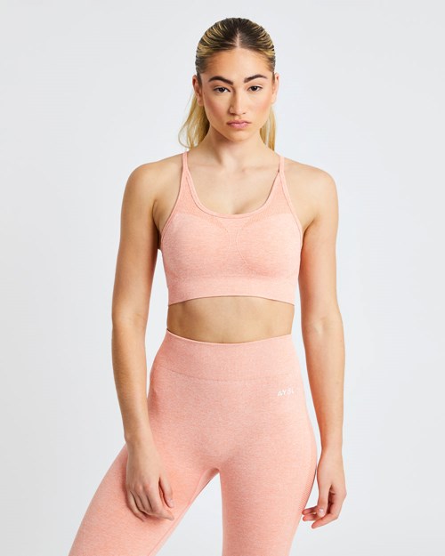 AYBL Motion Seamless Sports Bra Peach Marl | 3568-IVACF