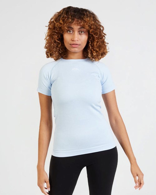 AYBL Motion Seamless T Shirt Blå | 9051-JVSFU