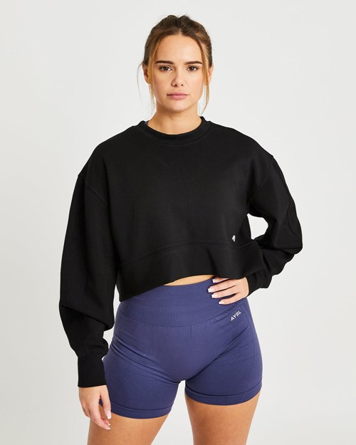 AYBL Oversized Crop Jumper Svarta | 3160-GQJWS