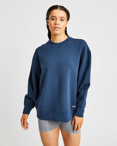 AYBL Oversized Jumper Marinblå | 8279-HFQNB