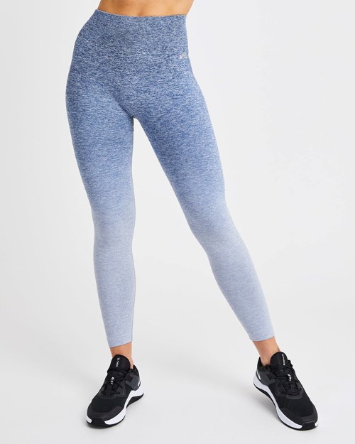 AYBL Pulse Ombré Seamless Leggings Marinblå | 5617-YPEUS