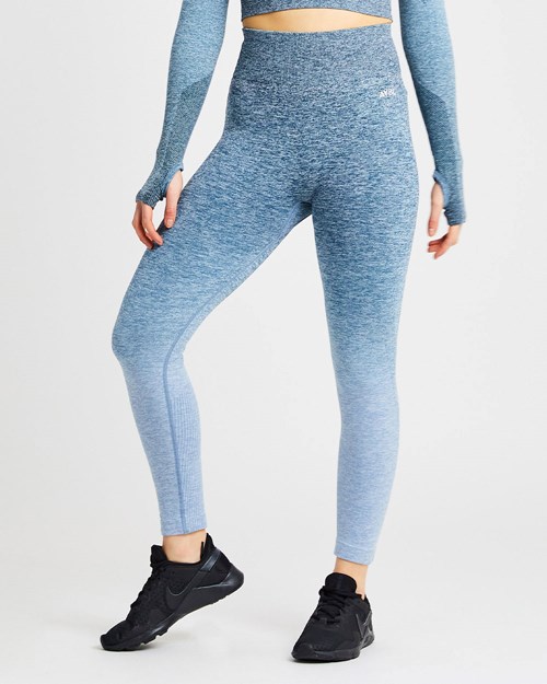 AYBL Pulse Ombré Seamless Leggings Teal | 1937-ZGMDU