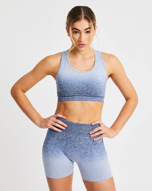 AYBL Pulse Ombré Seamless Sports Bra Marinblå | 9817-QICGM