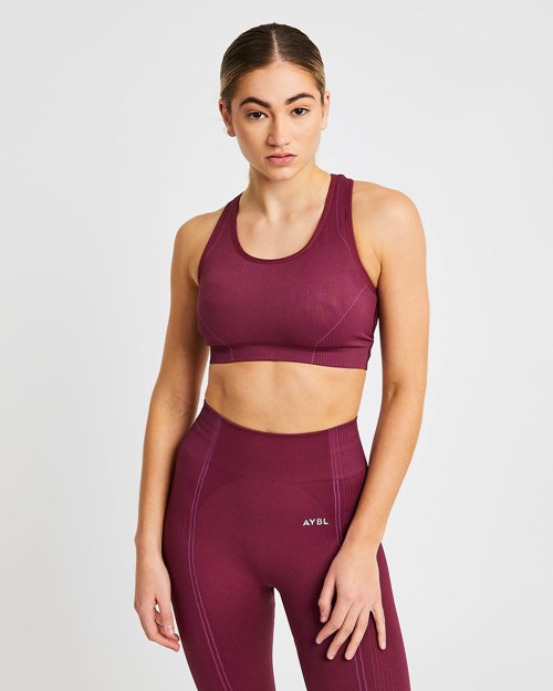 AYBL Reflex Seamless Sports Bra Plum | 8349-TSEFI