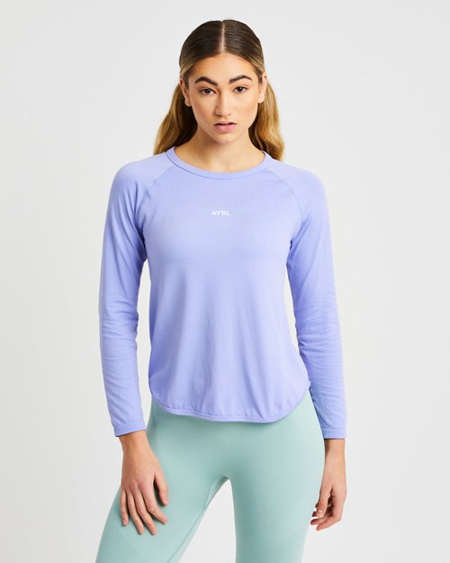 AYBL Reform Seamless Long Sleeve T Shirt Lila | 0496-ZVBFW