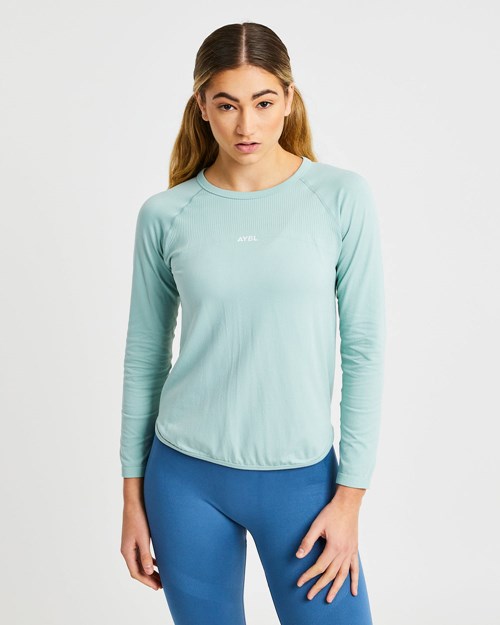 AYBL Reform Seamless Long Sleeve T Shirt Gröna | 0789-GJCMD