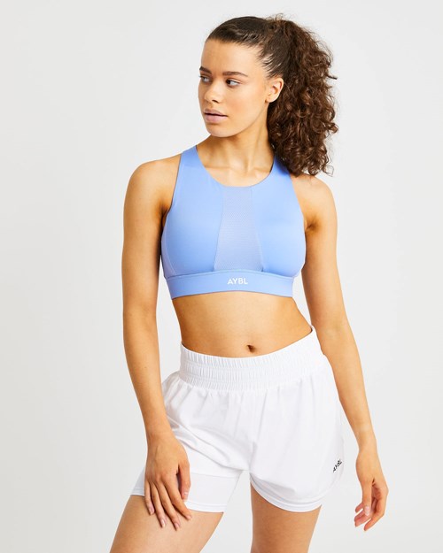 AYBL Sportive High Neck Sports Bra Blå | 0315-UTSOR