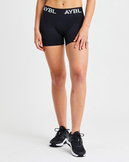 AYBL Staple Seamless Low Rise Shorts Svarta | 6342-KLFTS