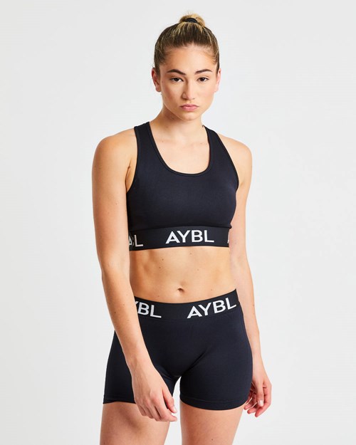 AYBL Staple Seamless Sports Bra Svarta | 6415-GENKJ