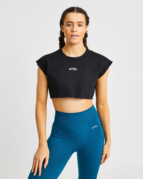 AYBL Tränings Crop Top Svarta | 9025-KBXNL