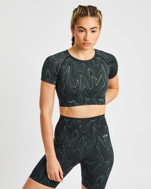 AYBL Velocity Seamless Crop Top Svarta | 1675-ABGPC