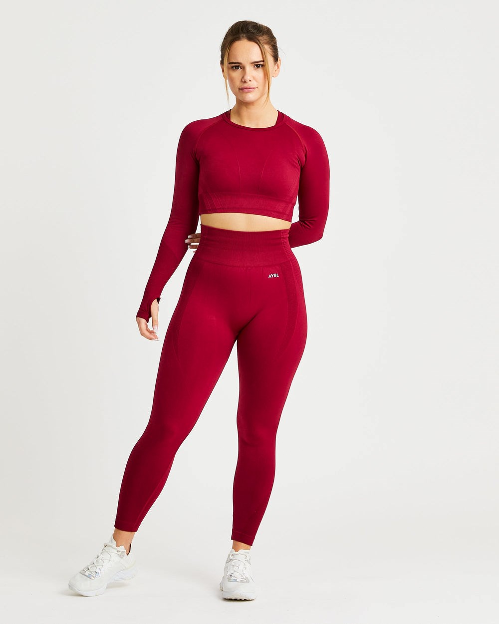 AYBL Balance V2 Seamless Long Sleeve Crop Top Röda | 0197-SVYLN