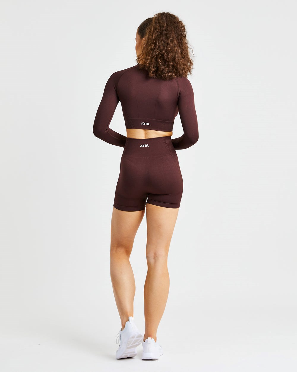 AYBL Balance V2 Seamless Long Sleeve Crop Top Choklad Bruna | 0472-UCJRO