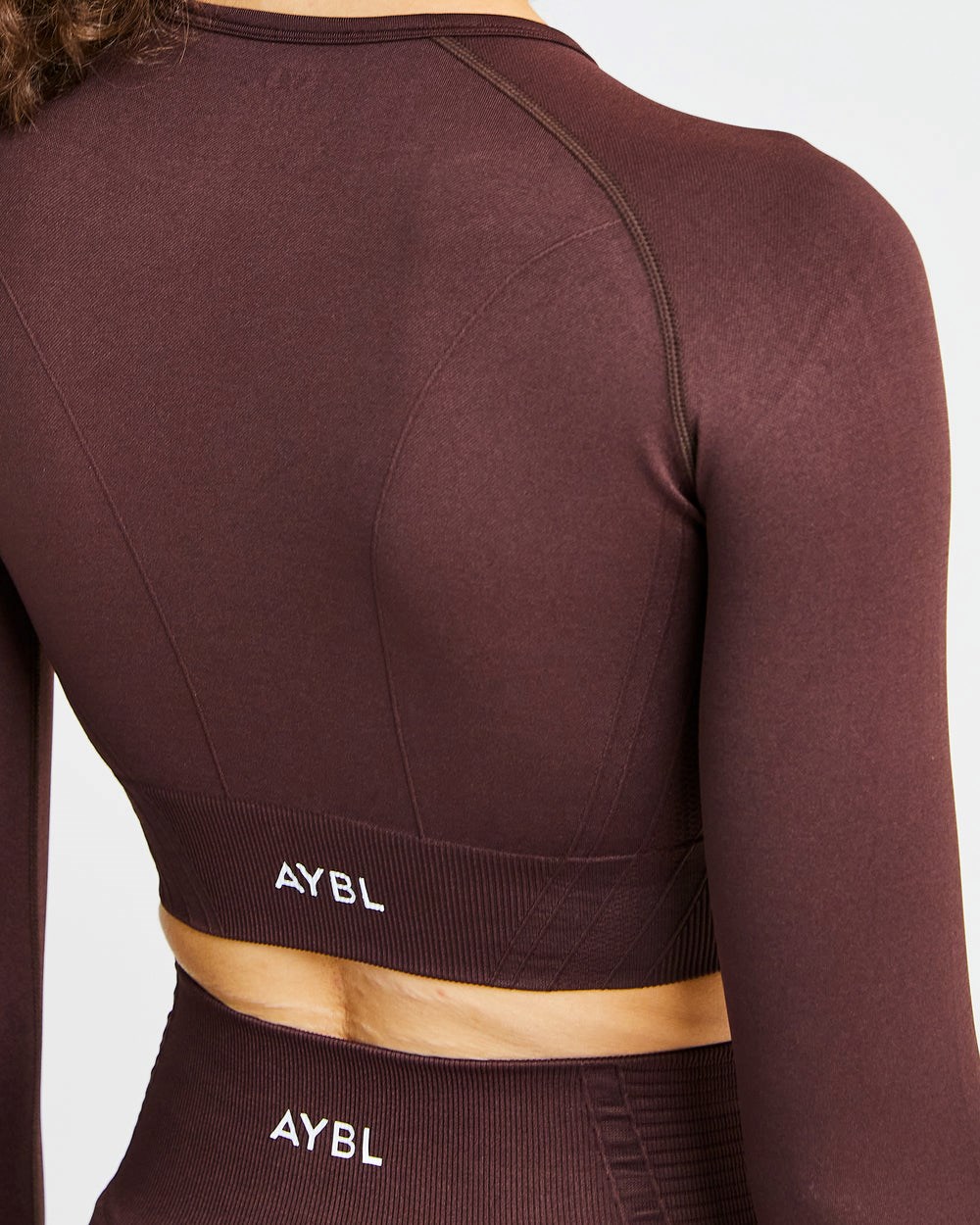 AYBL Balance V2 Seamless Long Sleeve Crop Top Choklad Bruna | 0472-UCJRO