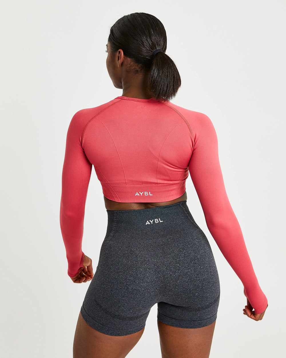 AYBL Balance V2 Seamless Long Sleeve Crop Top Rosa | 3716-EZYPT