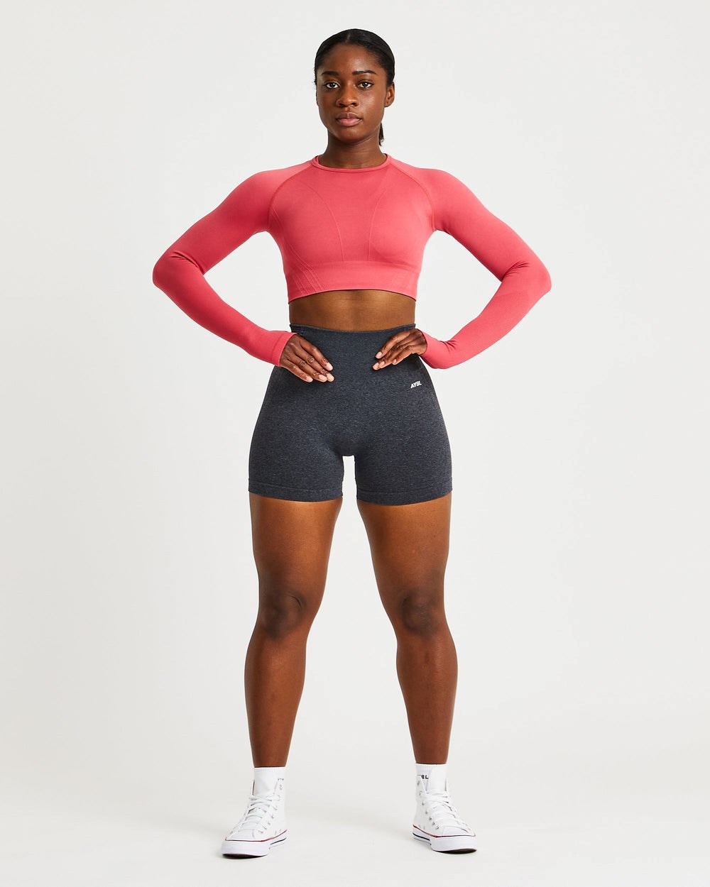 AYBL Balance V2 Seamless Long Sleeve Crop Top Rosa | 3716-EZYPT