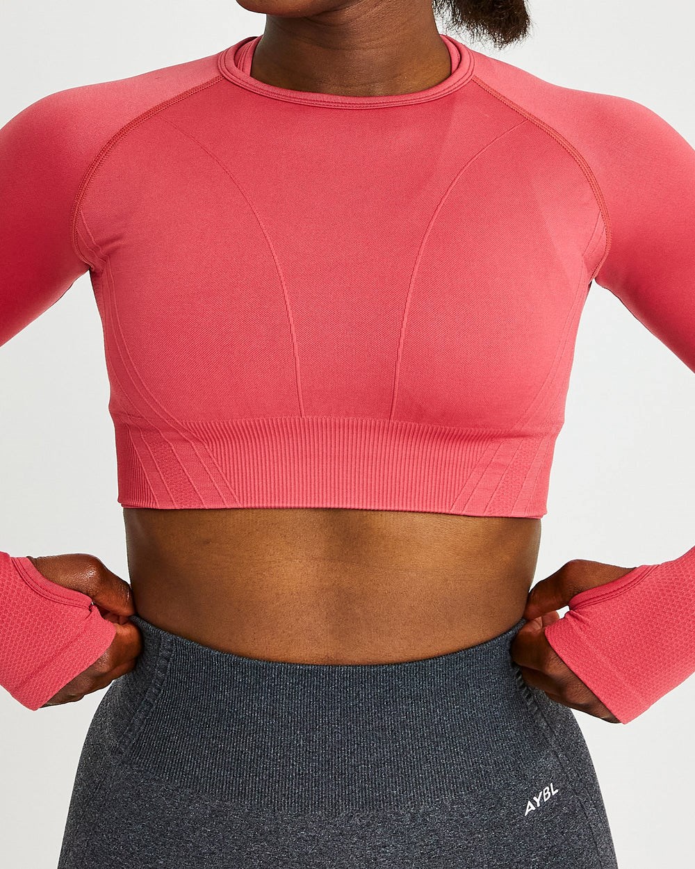 AYBL Balance V2 Seamless Long Sleeve Crop Top Rosa | 3716-EZYPT