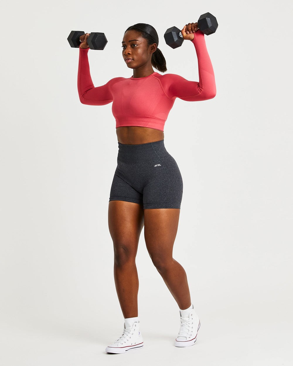 AYBL Balance V2 Seamless Long Sleeve Crop Top Rosa | 3716-EZYPT