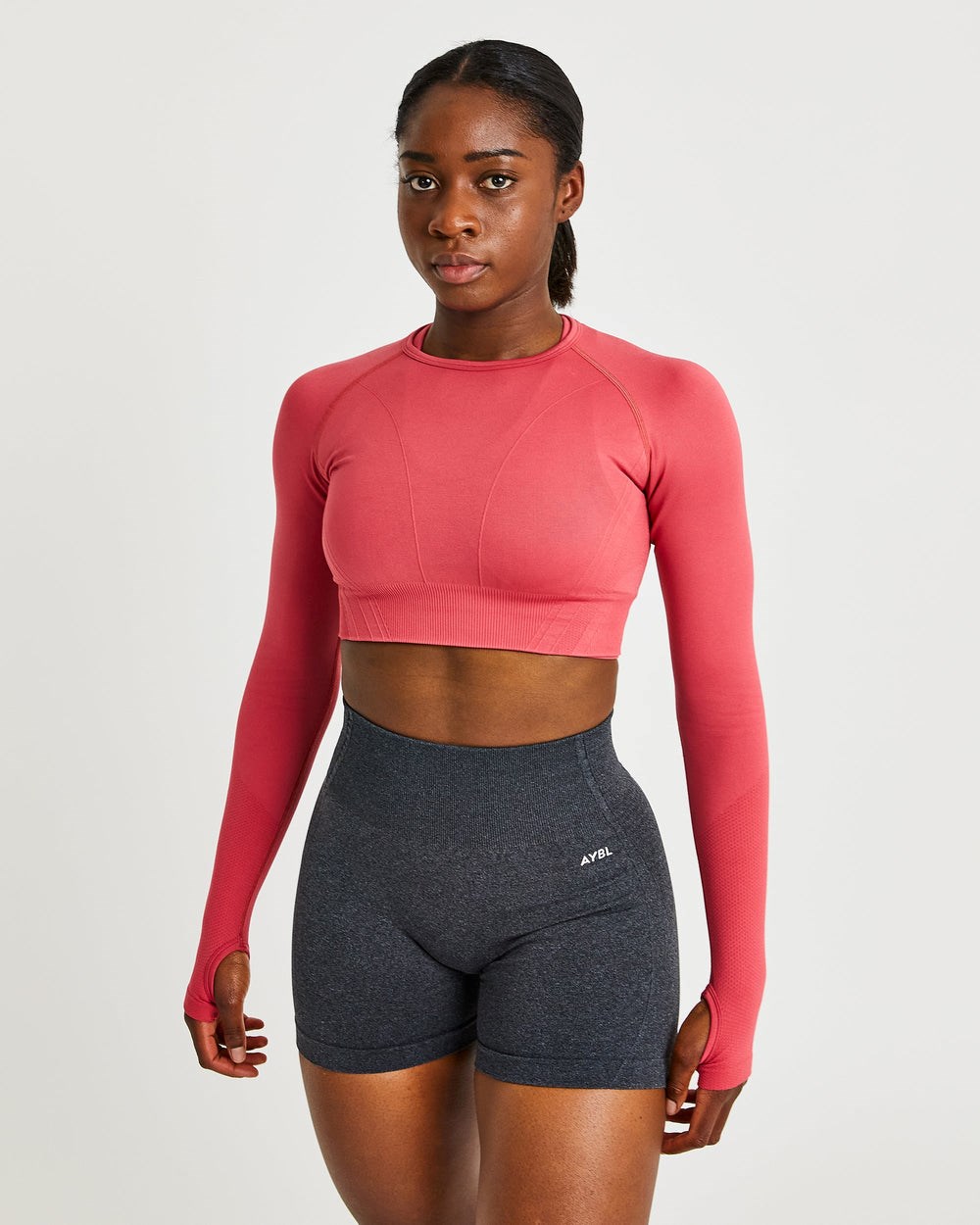 AYBL Balance V2 Seamless Long Sleeve Crop Top Rosa | 3716-EZYPT