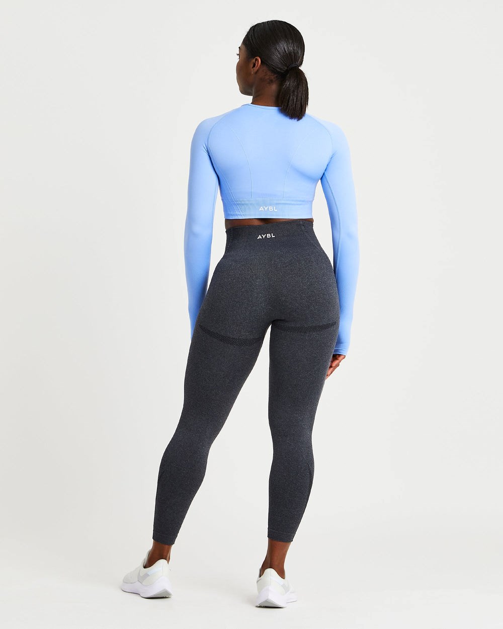 AYBL Balance V2 Seamless Long Sleeve Crop Top Blå | 3874-ZYOCN