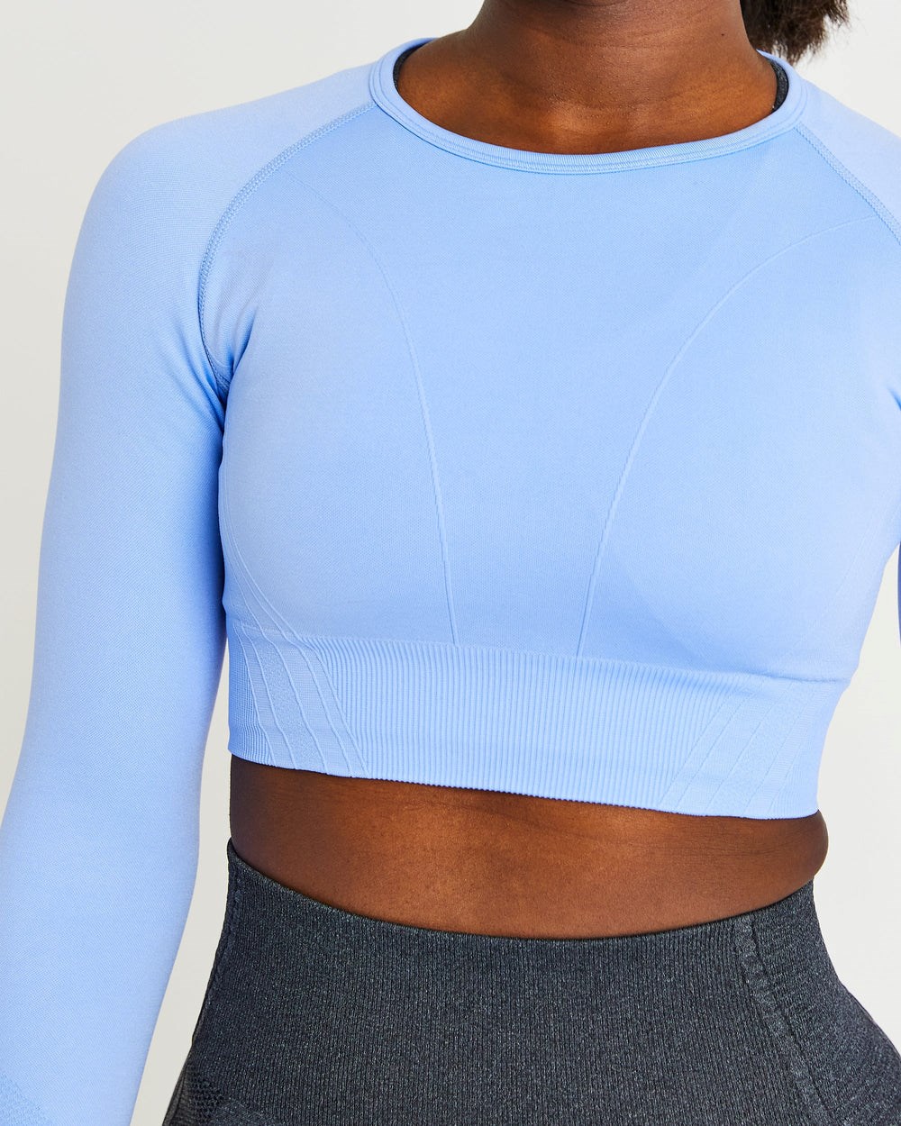 AYBL Balance V2 Seamless Long Sleeve Crop Top Blå | 3874-ZYOCN