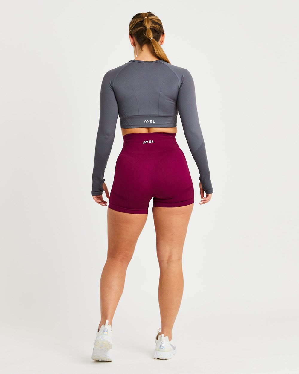 AYBL Balance V2 Seamless Long Sleeve Crop Top Grå | 4058-YXZWH