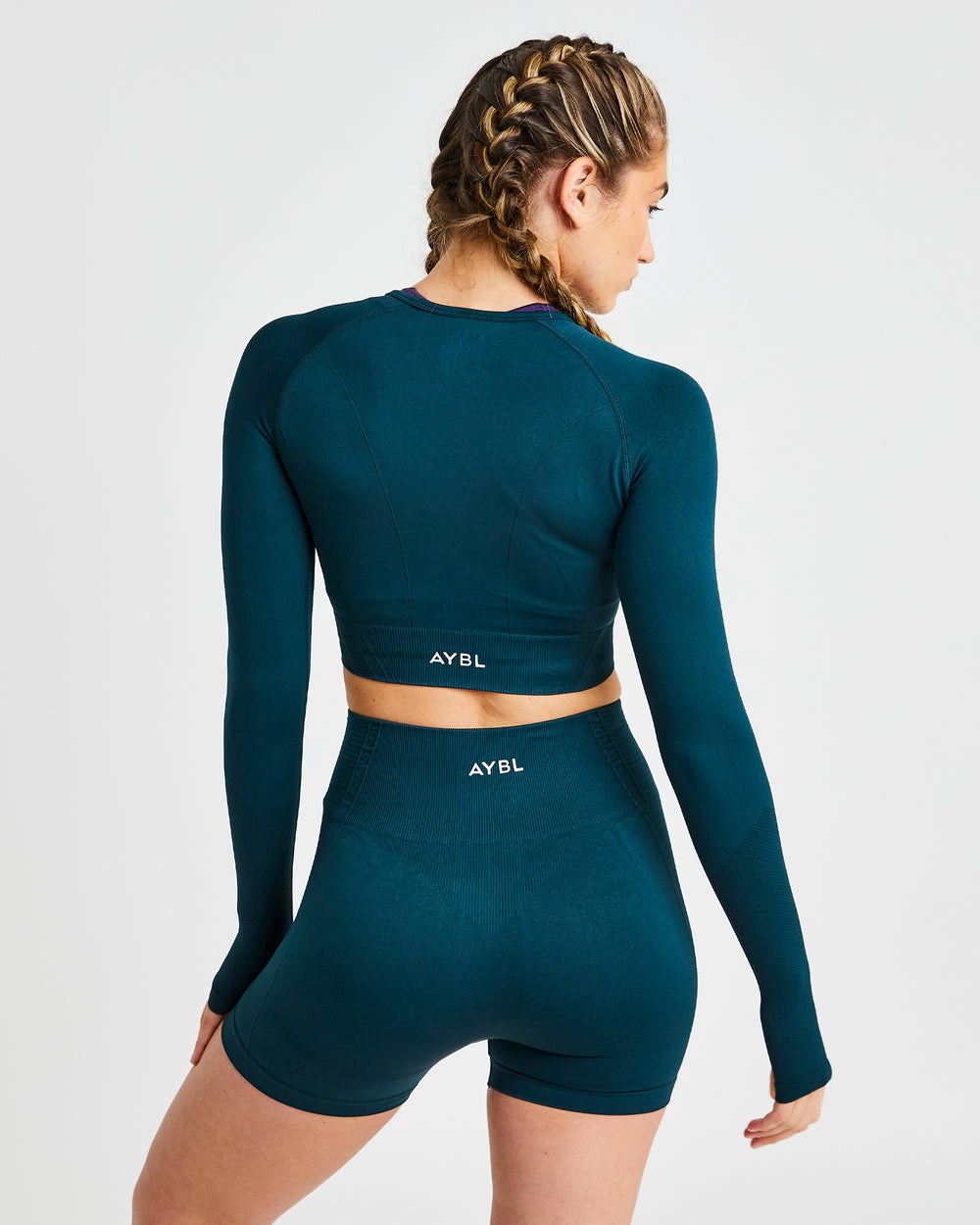 AYBL Balance V2 Seamless Long Sleeve Crop Top Gröna | 4792-MVBUD